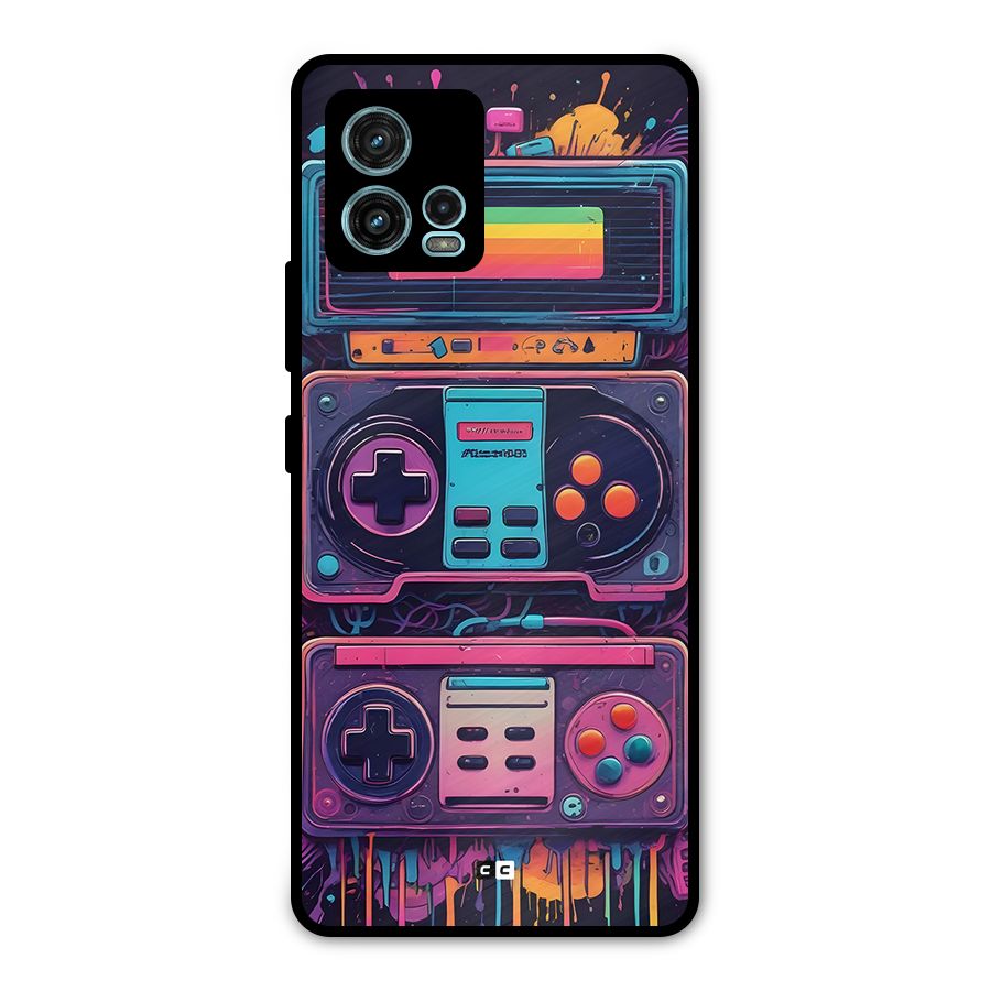 Comic Gaming Console Metal Back Case for Moto G72