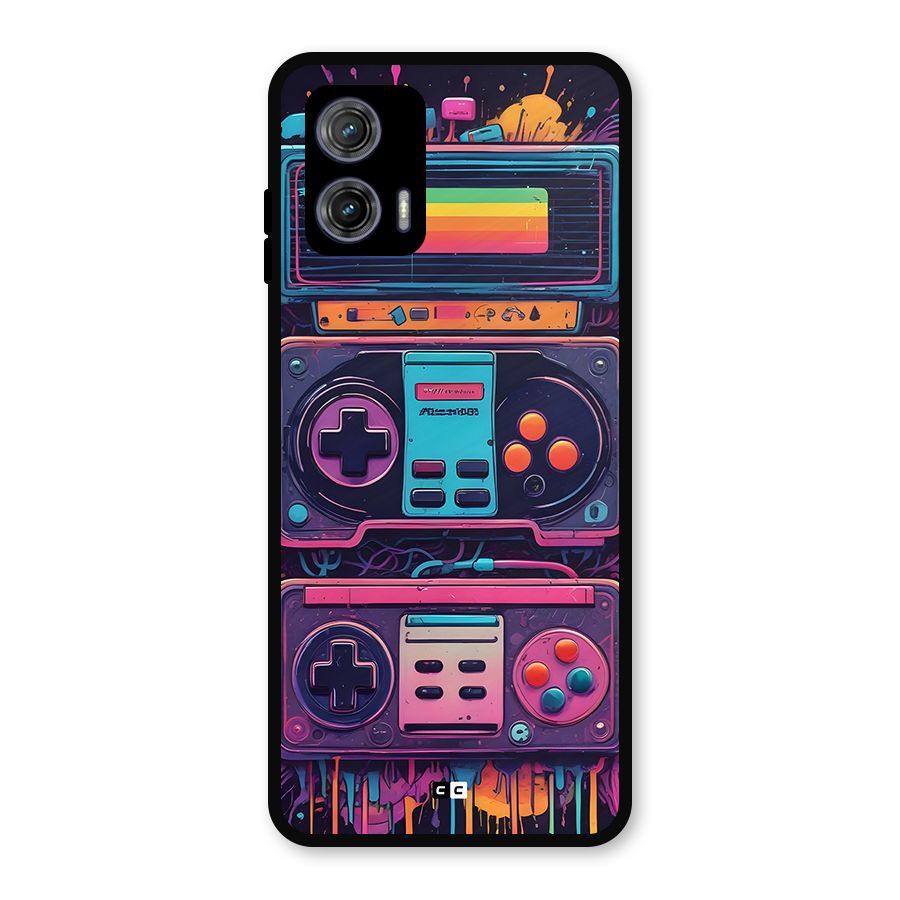 Comic Gaming Console Metal Back Case for Moto G73