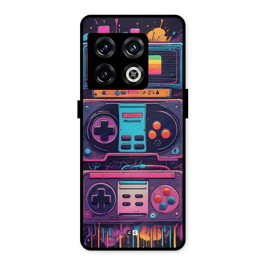 Comic Gaming Console Metal Back Case for OnePlus 10 Pro 5G