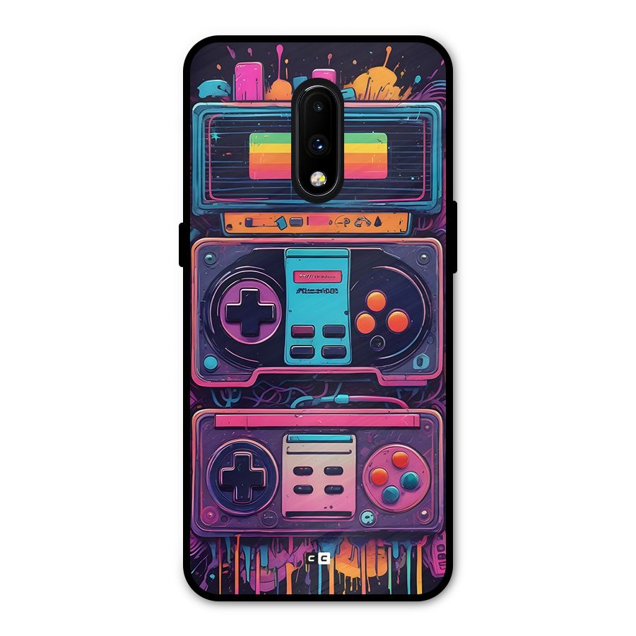 Comic Gaming Console Metal Back Case for OnePlus 7