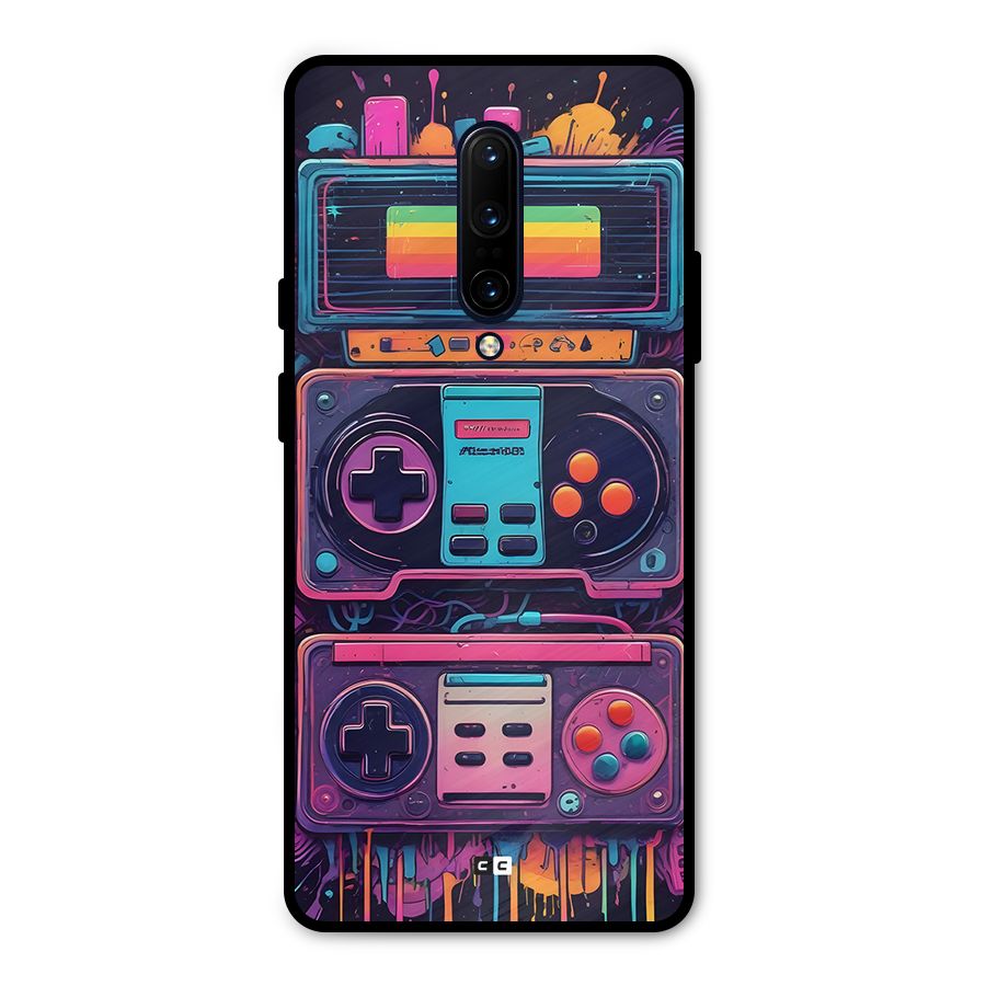 Comic Gaming Console Metal Back Case for OnePlus 7 Pro