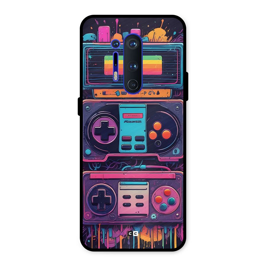 Comic Gaming Console Metal Back Case for OnePlus 8 Pro
