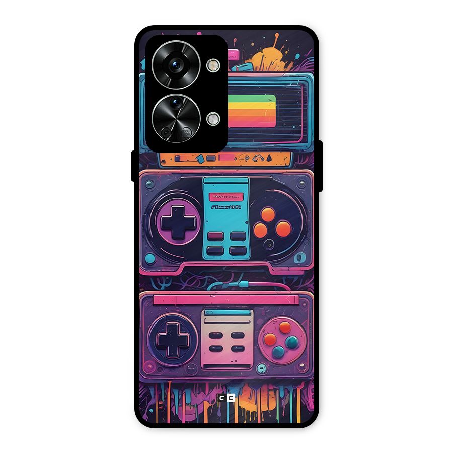 Comic Gaming Console Metal Back Case for OnePlus Nord 2T