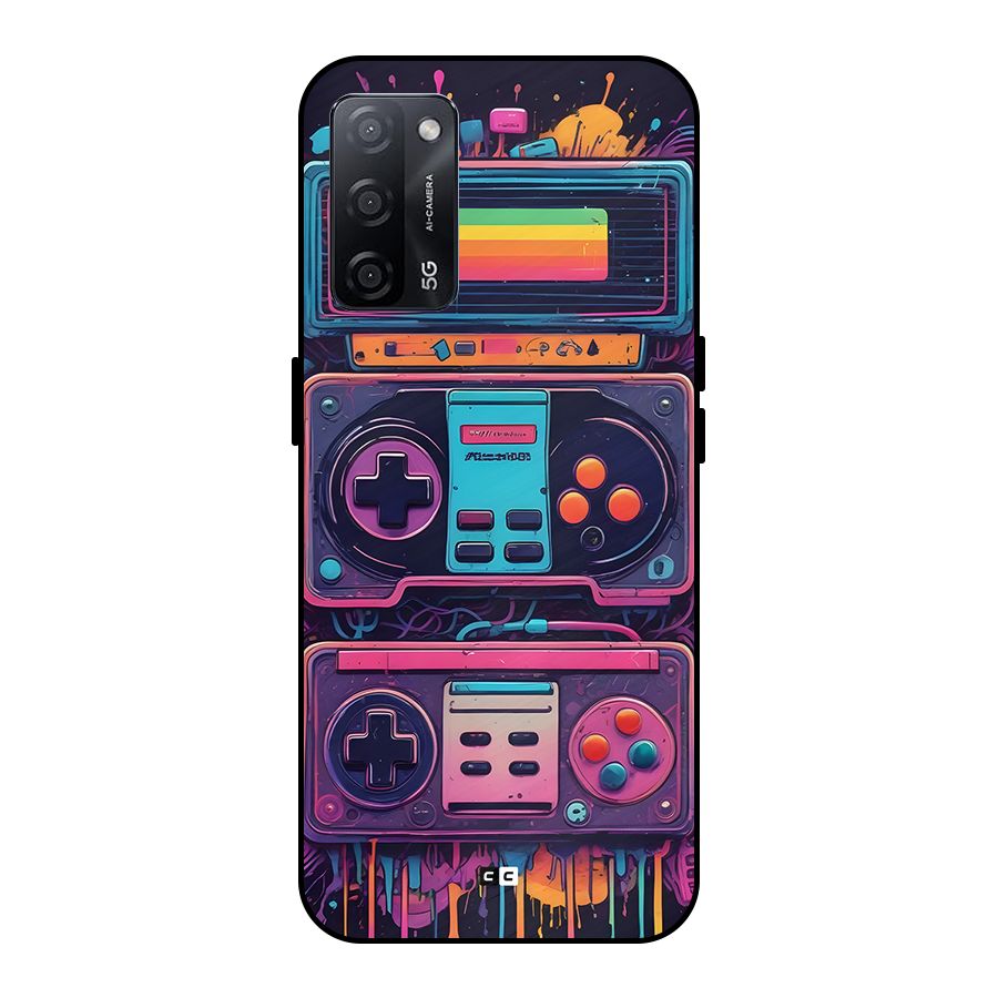 Comic Gaming Console Metal Back Case for Oppo A53s 5G