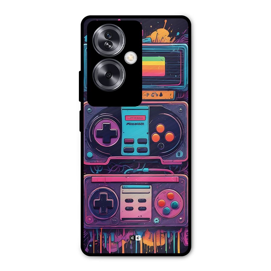 Comic Gaming Console Metal Back Case for Oppo A79 5G