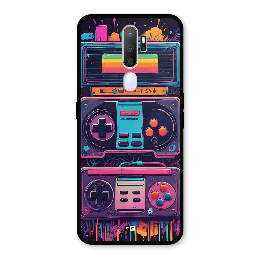 Comic Gaming Console Metal Back Case for Oppo A9 (2020)