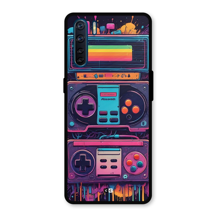 Comic Gaming Console Metal Back Case for Oppo F15