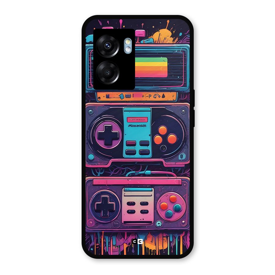 Comic Gaming Console Metal Back Case for Oppo K10 (5G)