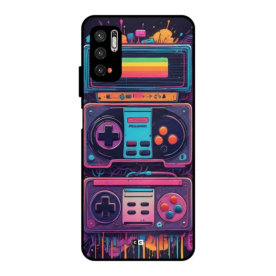 Comic Gaming Console Metal Back Case for Poco M3 Pro 5G