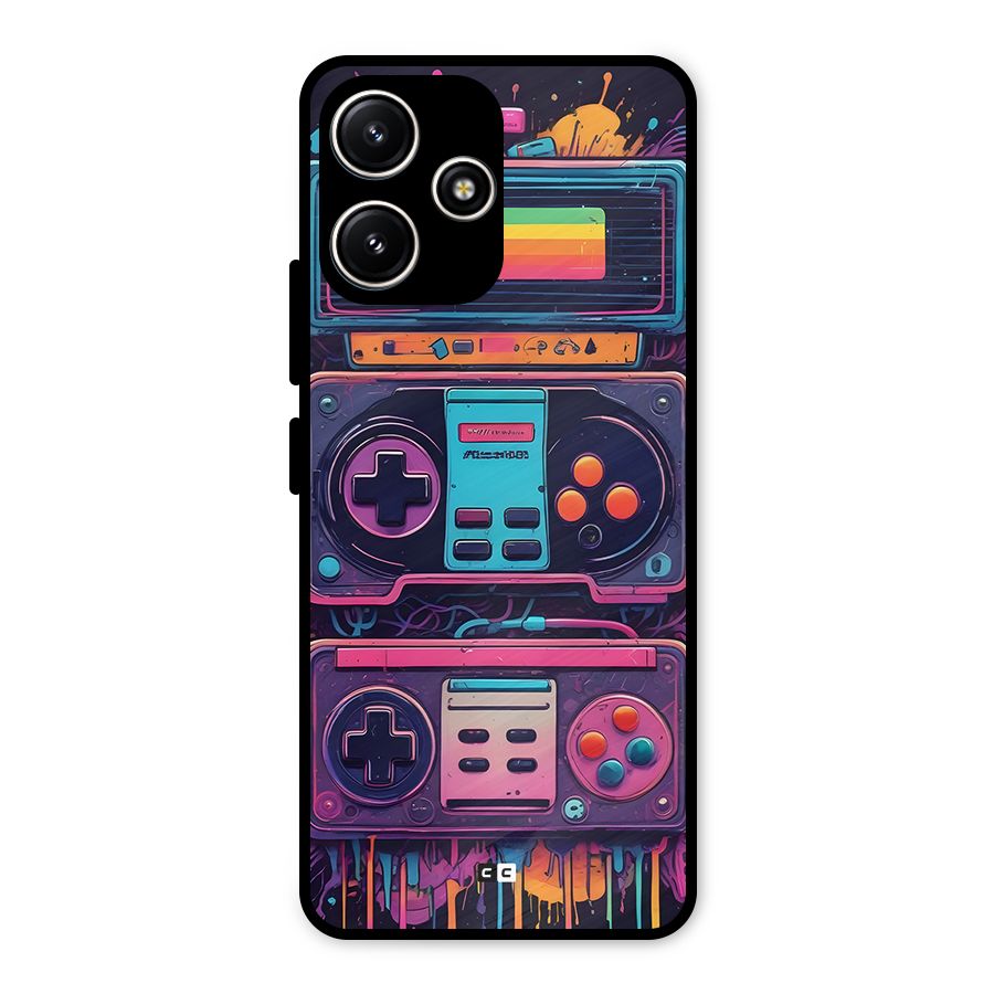 Comic Gaming Console Metal Back Case for Poco M6 Pro