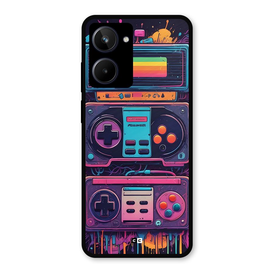 Comic Gaming Console Metal Back Case for Realme 10