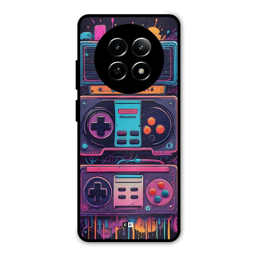 Comic Gaming Console Metal Back Case for Realme 12 5G