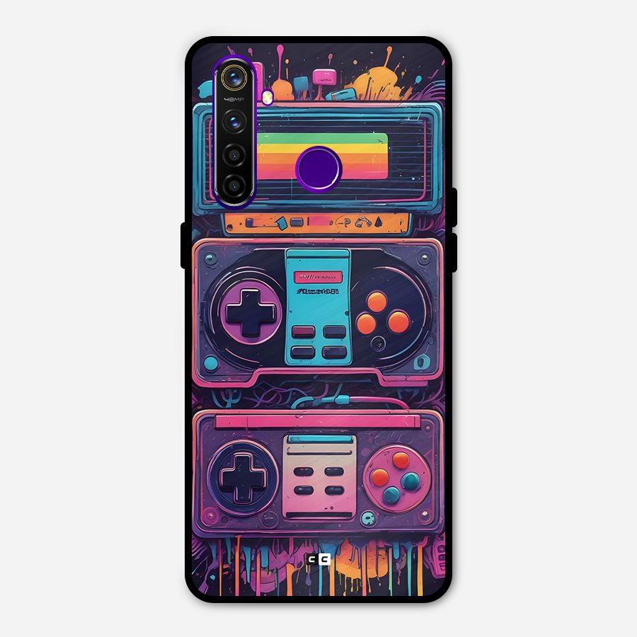 Comic Gaming Console Metal Back Case for Realme 5 Pro