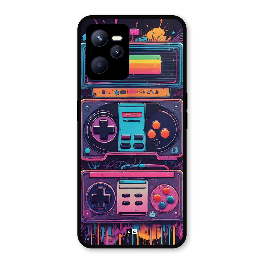 Comic Gaming Console Metal Back Case for Realme C35