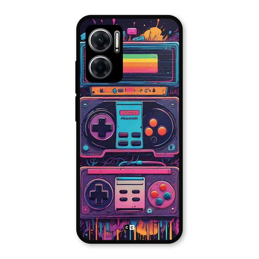 Comic Gaming Console Metal Back Case for Redmi 11 Prime 5G