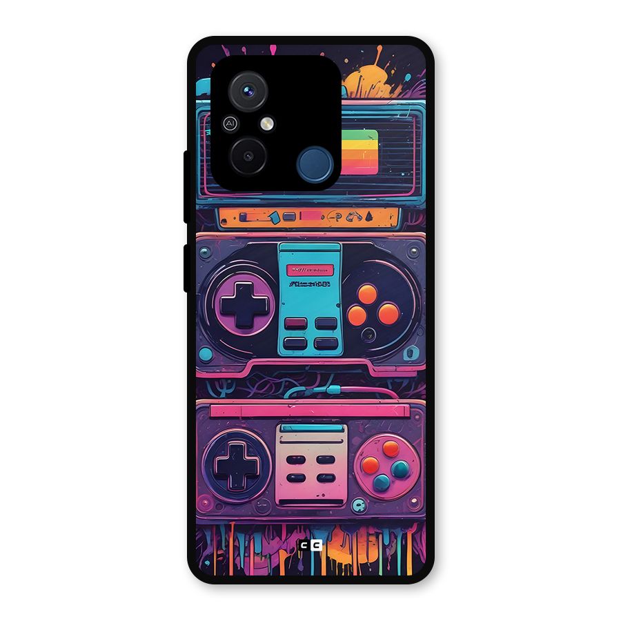 Comic Gaming Console Metal Back Case for Redmi 12C