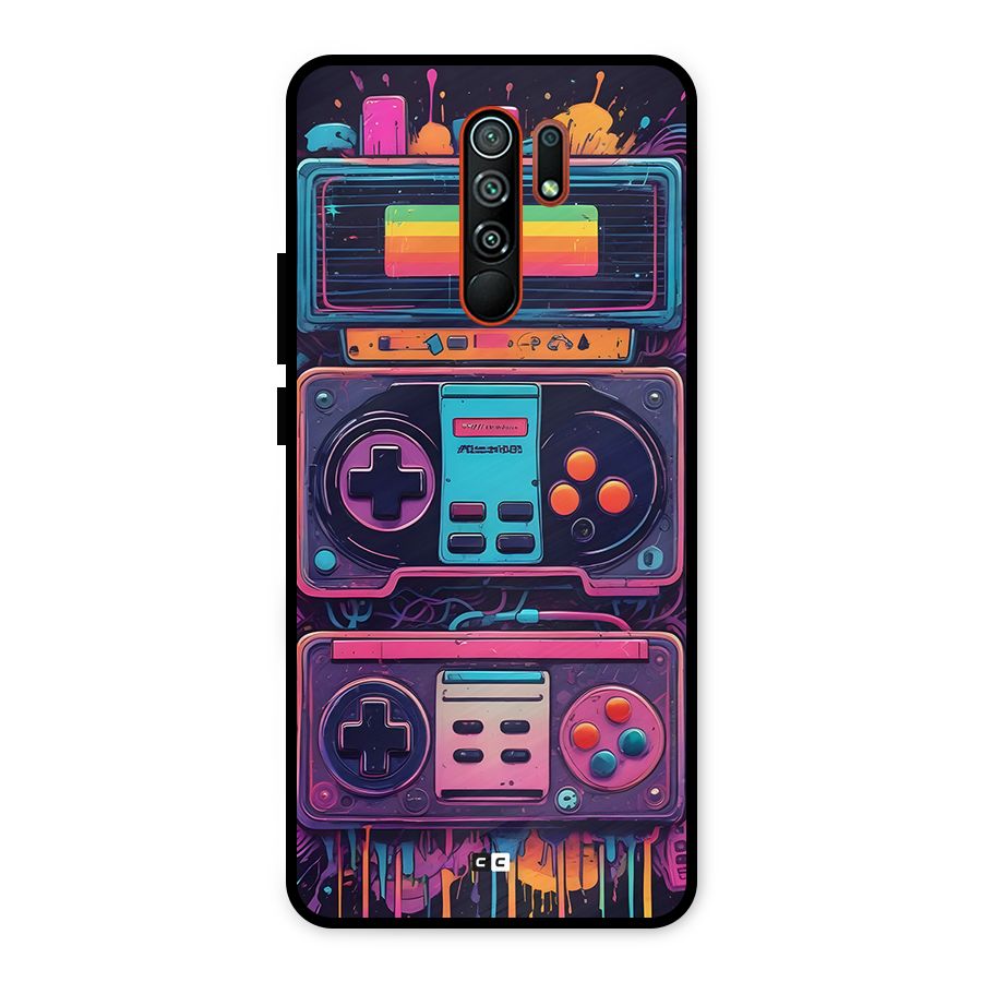 Comic Gaming Console Metal Back Case for Redmi 9 Prime