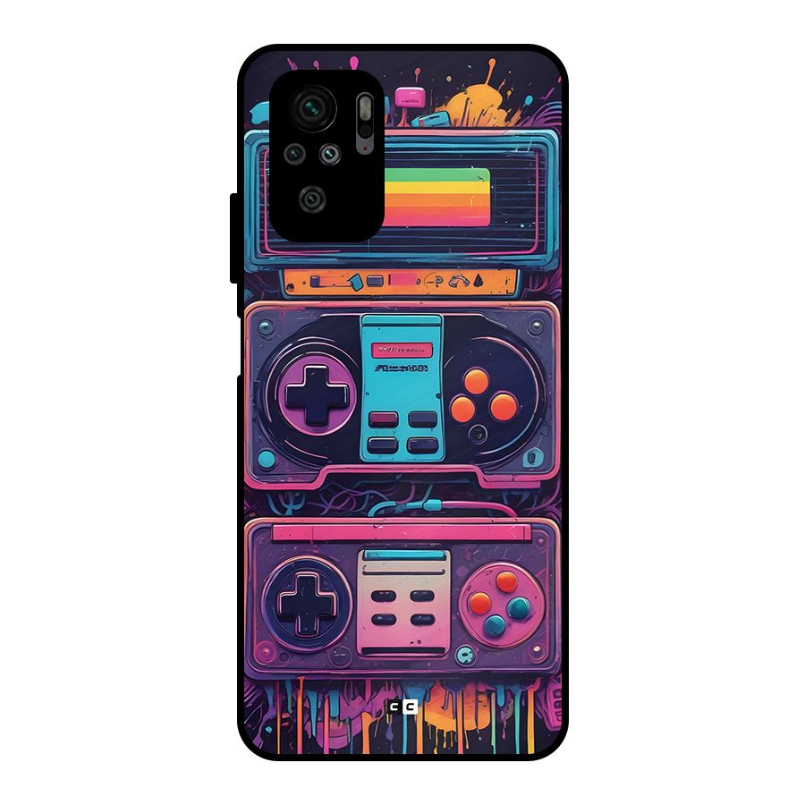 Comic Gaming Console Metal Back Case for Redmi Note 10S