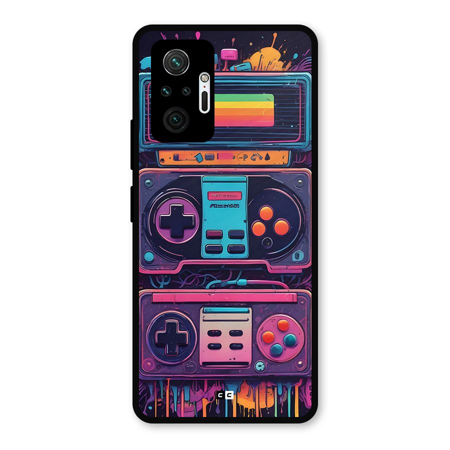 Comic Gaming Console Metal Back Case for Redmi Note 10 Pro
