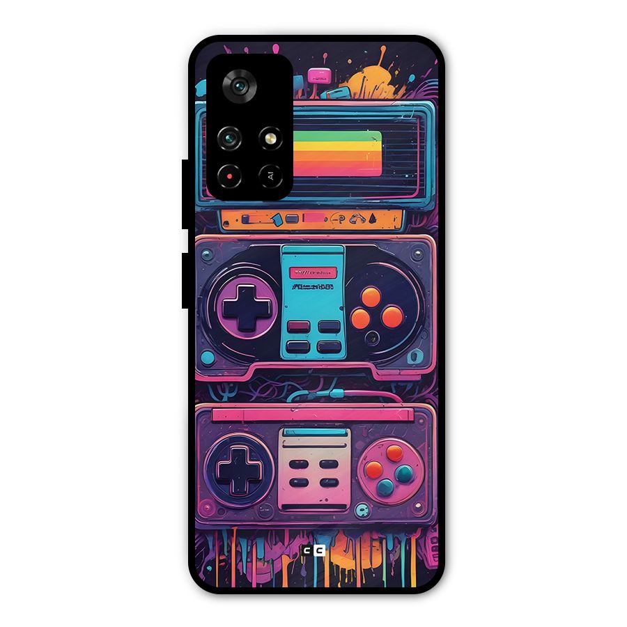 Comic Gaming Console Metal Back Case for Redmi Note 11T 5G