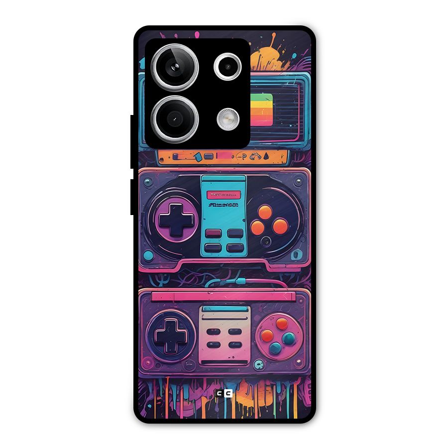 Comic Gaming Console Metal Back Case for Redmi Note 13 5G