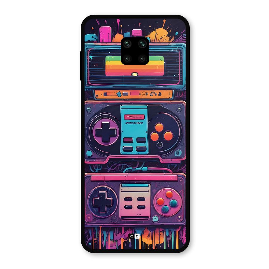 Comic Gaming Console Metal Back Case for Redmi Note 9 Pro