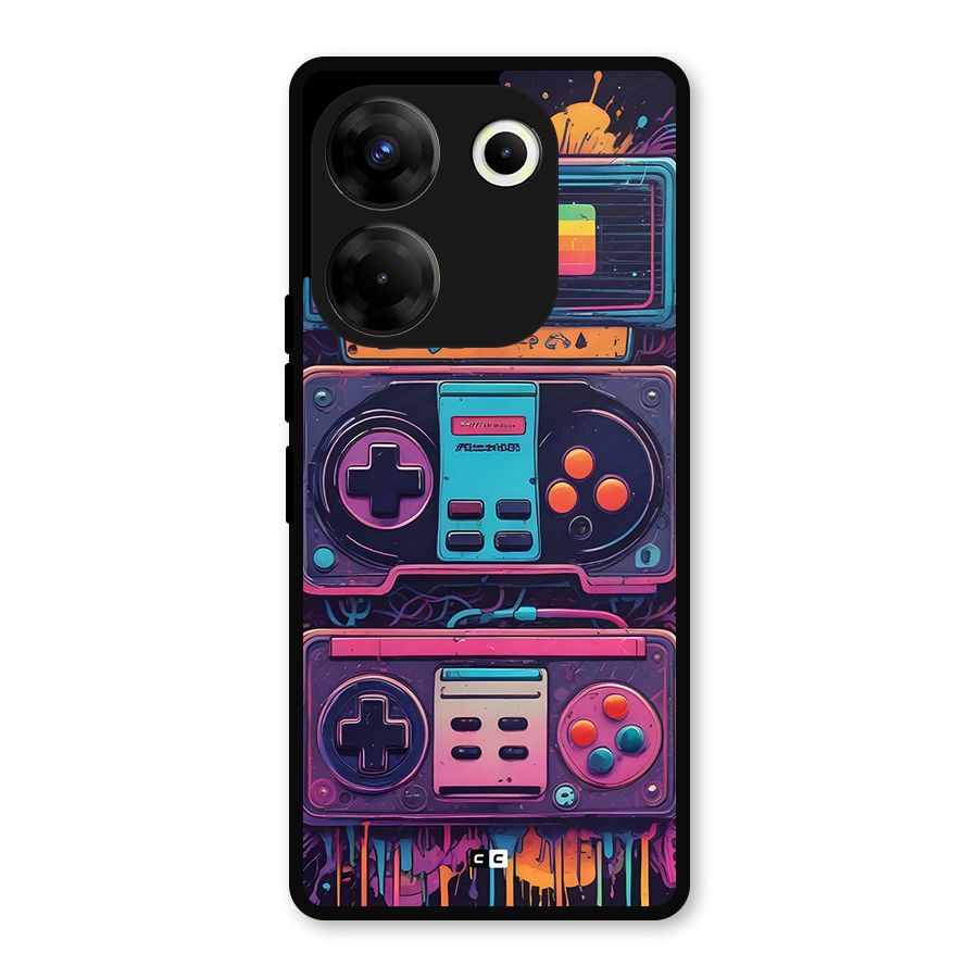 Comic Gaming Console Metal Back Case for Tecno Camon 20 Pro