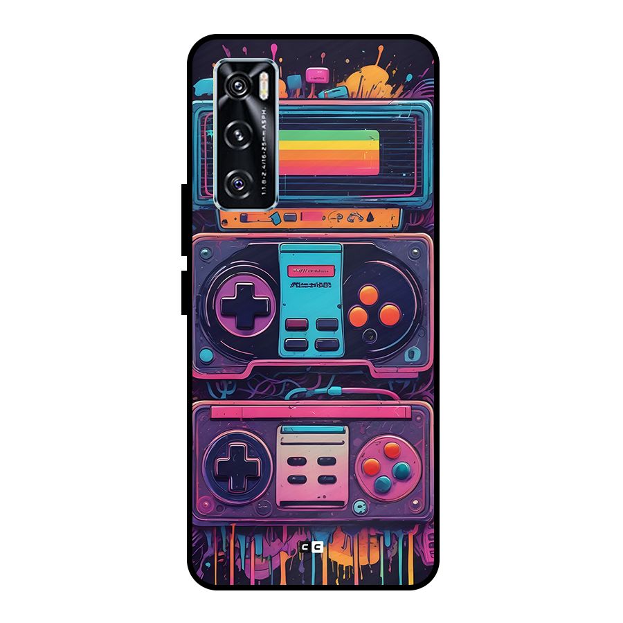 Comic Gaming Console Metal Back Case for Vivo V20 SE