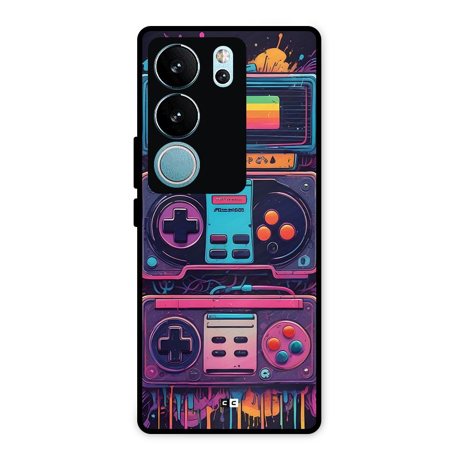 Comic Gaming Console Metal Back Case for Vivo V29