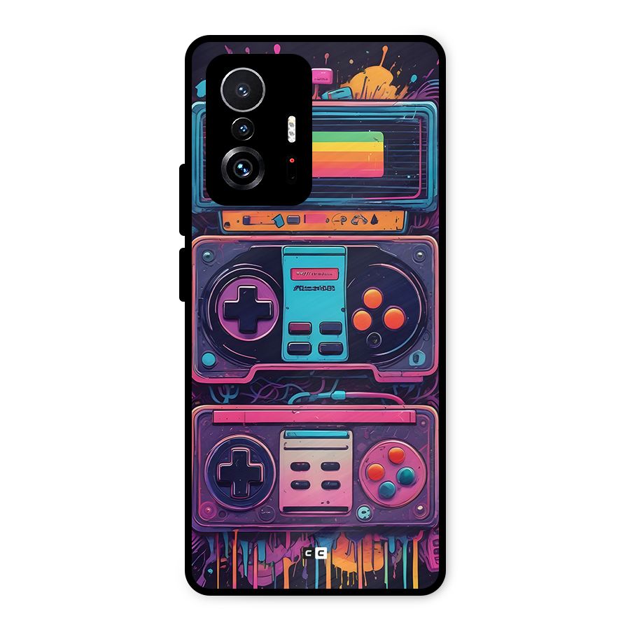 Comic Gaming Console Metal Back Case for Xiaomi 11T Pro