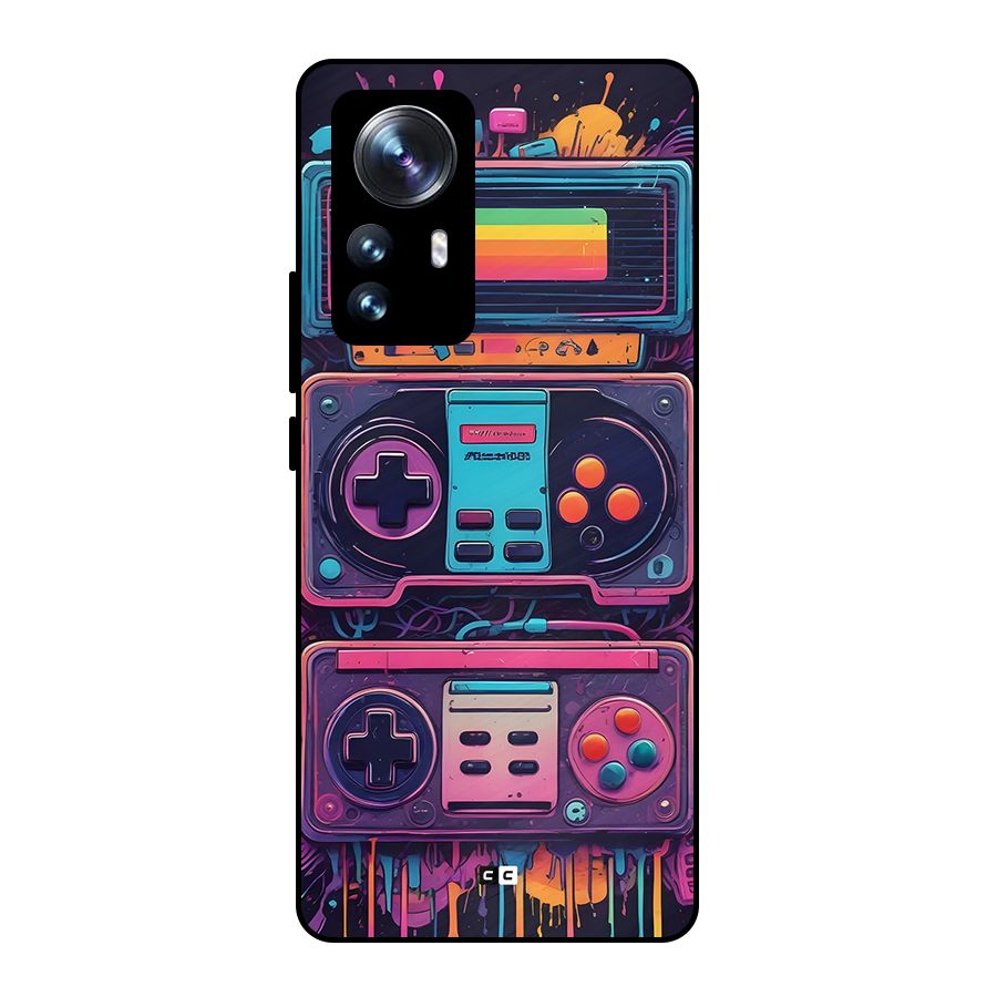 Comic Gaming Console Metal Back Case for Xiaomi 12 Pro