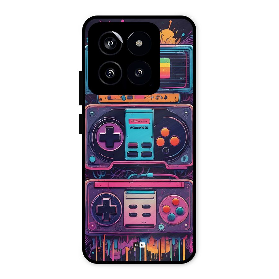 Comic Gaming Console Metal Back Case for Xiaomi 14