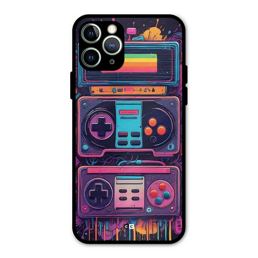 Comic Gaming Console Metal Back Case for iPhone 11 Pro Max