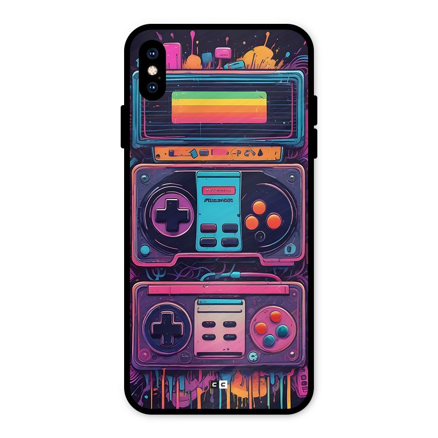 Comic Gaming Console Metal Back Case for iPhone XS Max