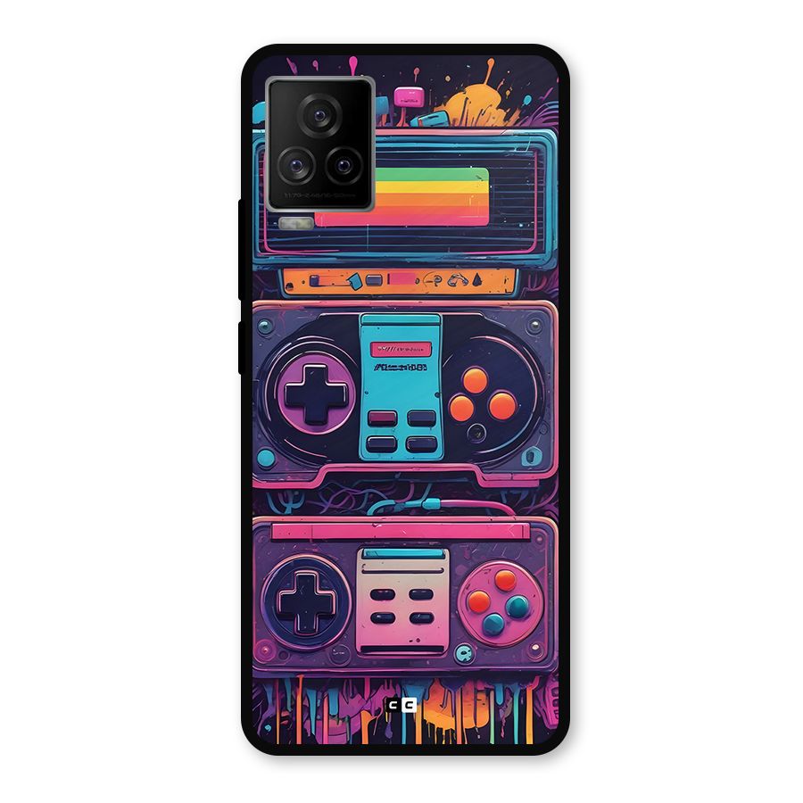 Comic Gaming Console Metal Back Case for iQOO 7 Legend 5G