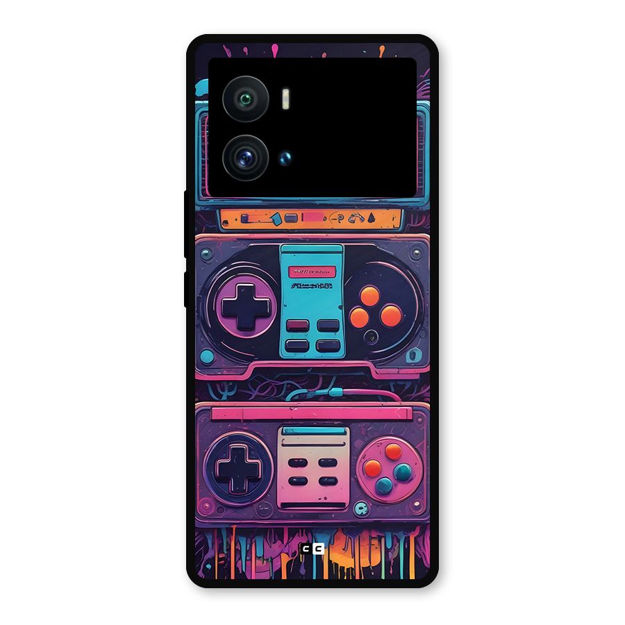 Comic Gaming Console Metal Back Case for iQOO 9 Pro