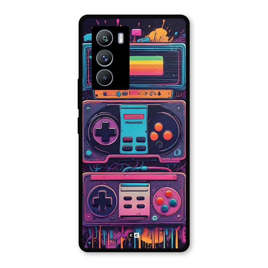 Comic Gaming Console Metal Back Case for iQOO 9 SE