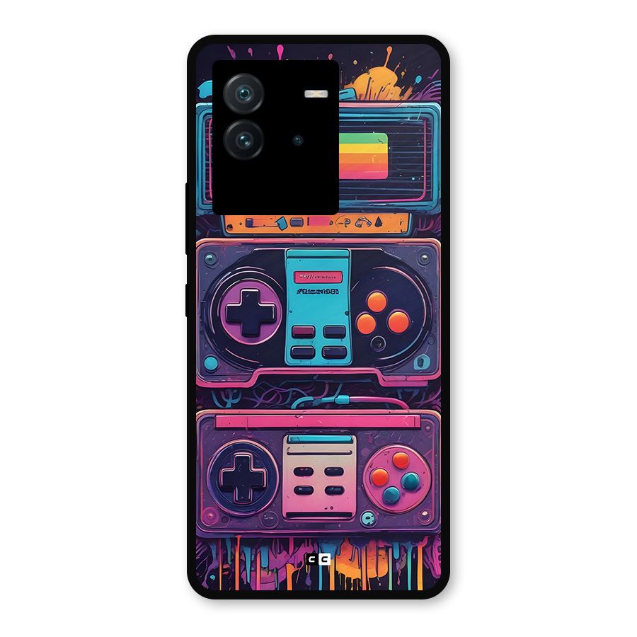 Comic Gaming Console Metal Back Case for iQOO Neo 6 5G
