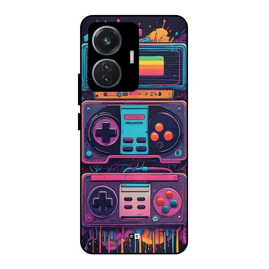 Comic Gaming Console Metal Back Case for iQOO Z6 44W