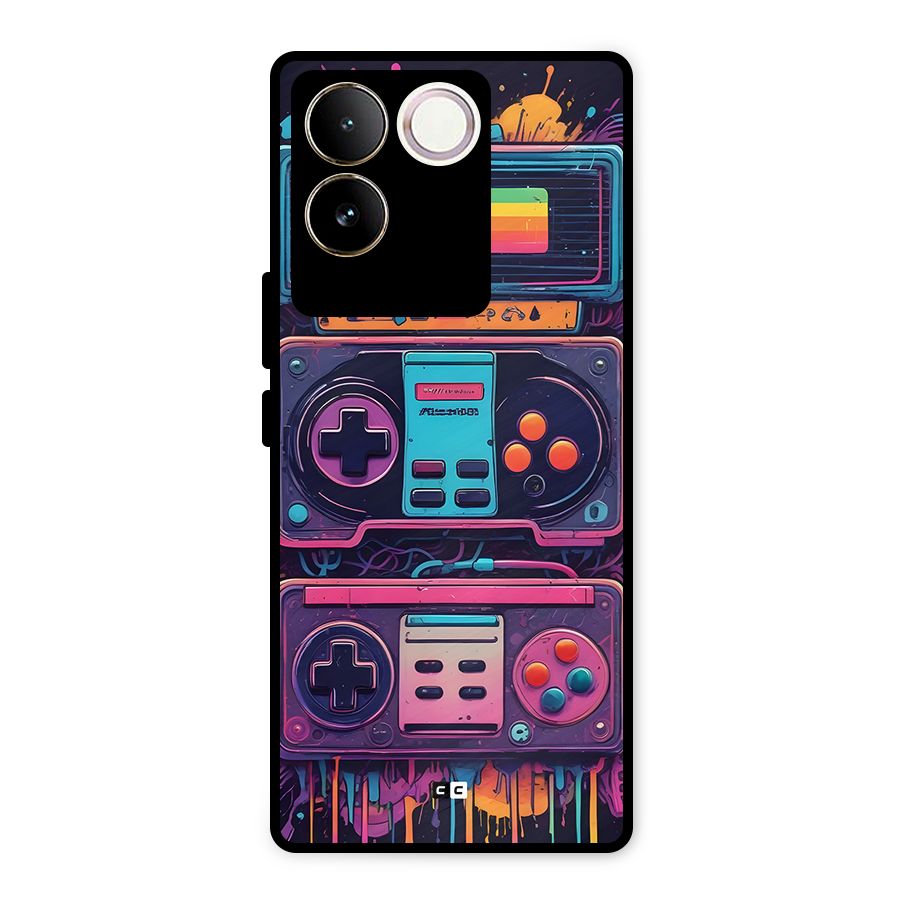 Comic Gaming Console Metal Back Case for iQOO Z7 Pro