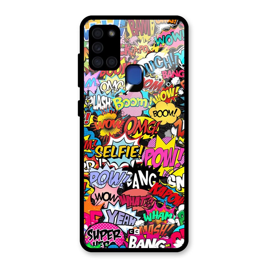 Comic Ringtone Glass Back Case for Galaxy A21s
