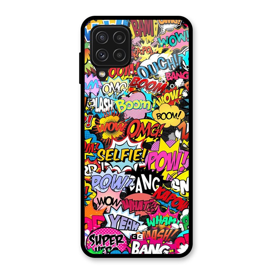 Comic Ringtone Glass Back Case for Galaxy A22 4G