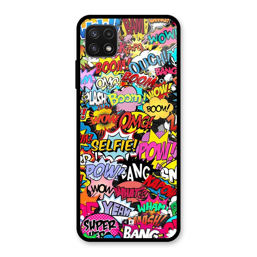 Comic Ringtone Glass Back Case for Galaxy A22 5G