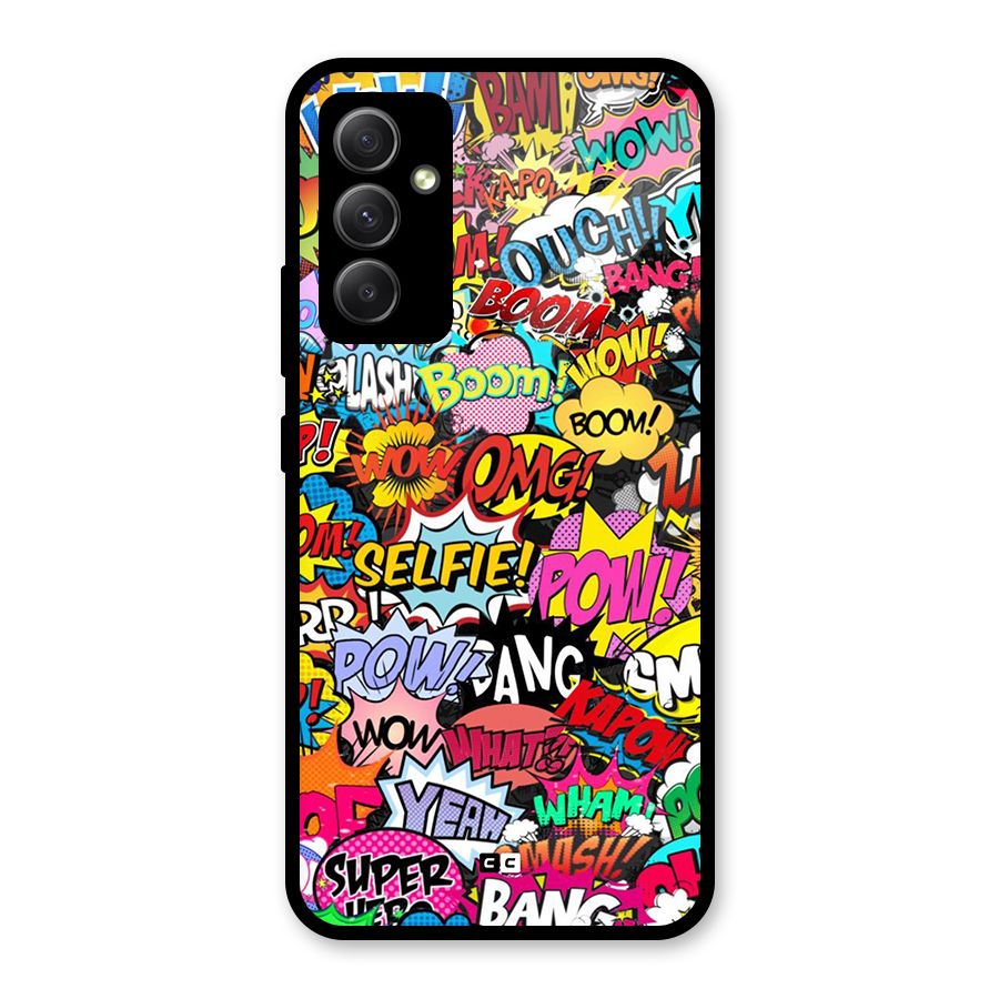 Comic Ringtone Glass Back Case for Galaxy A34