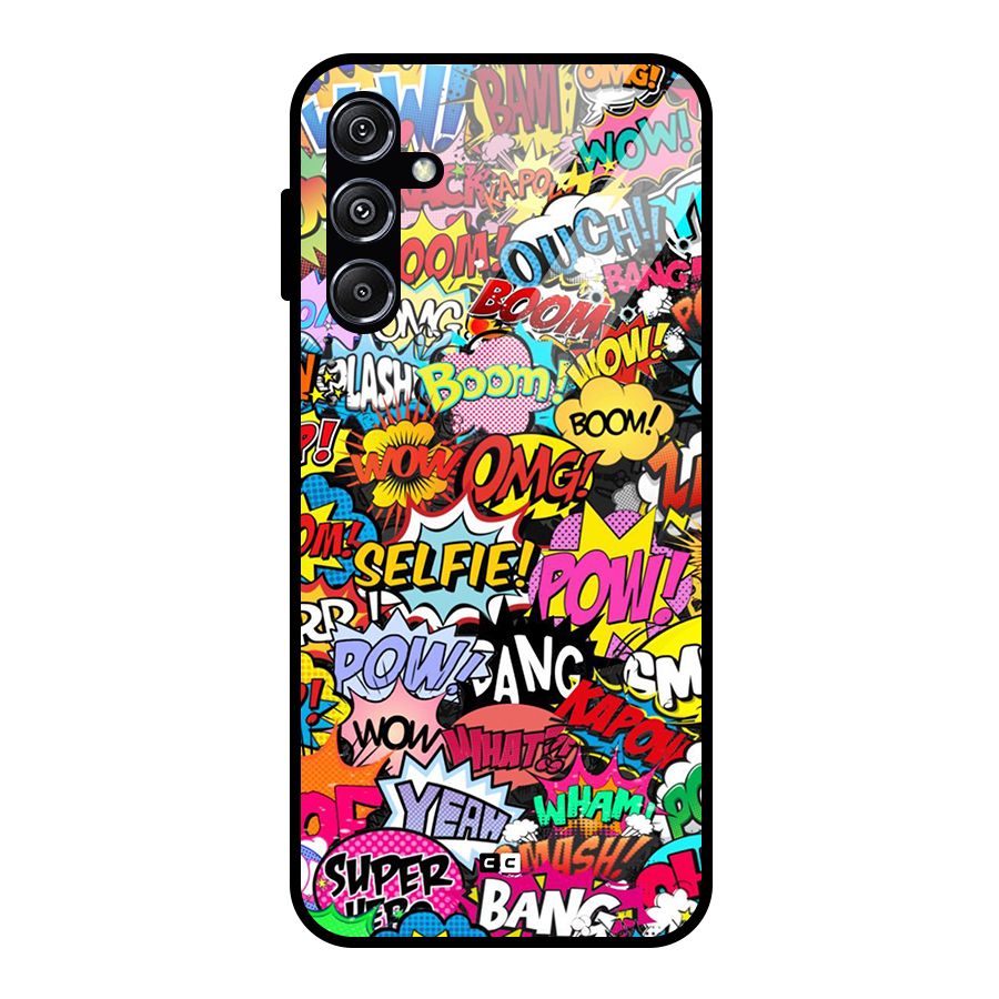 Comic Ringtone Glass Back Case for Galaxy M34 5G