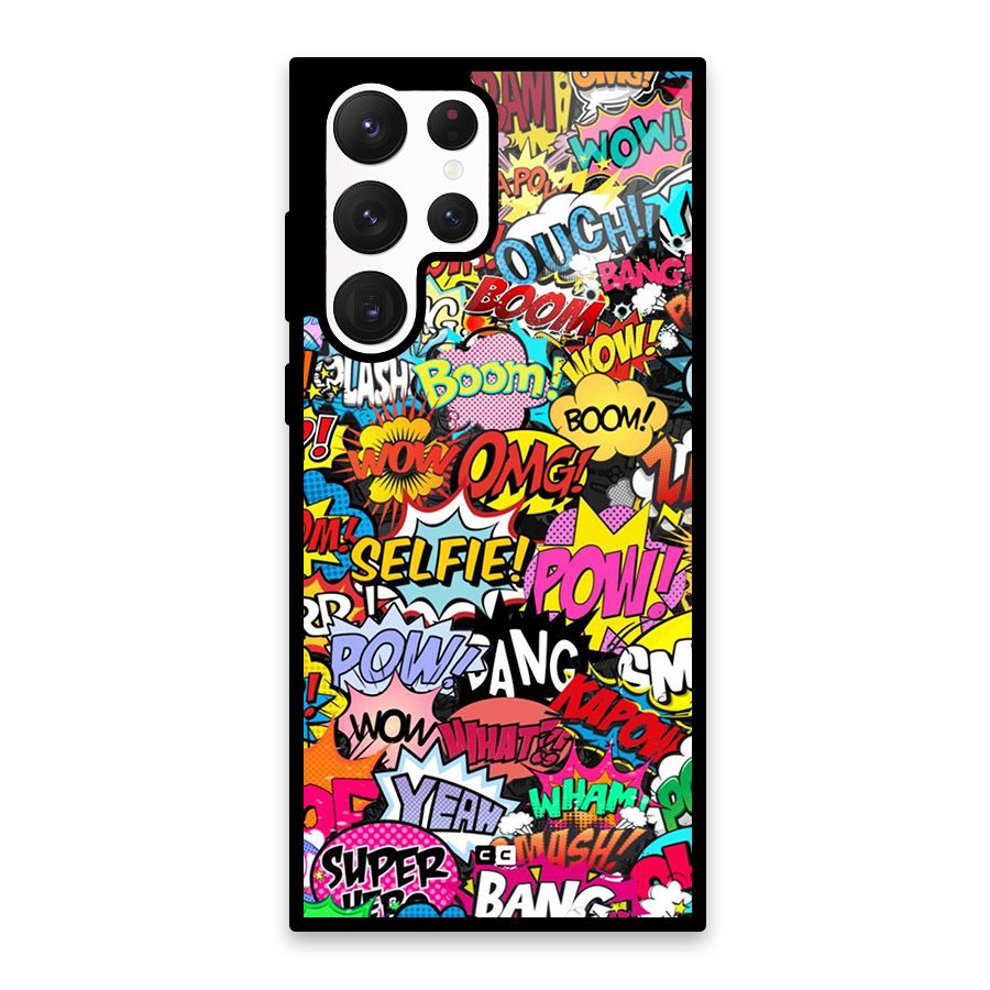 Comic Ringtone Glass Back Case for Galaxy S22 Ultra 5G