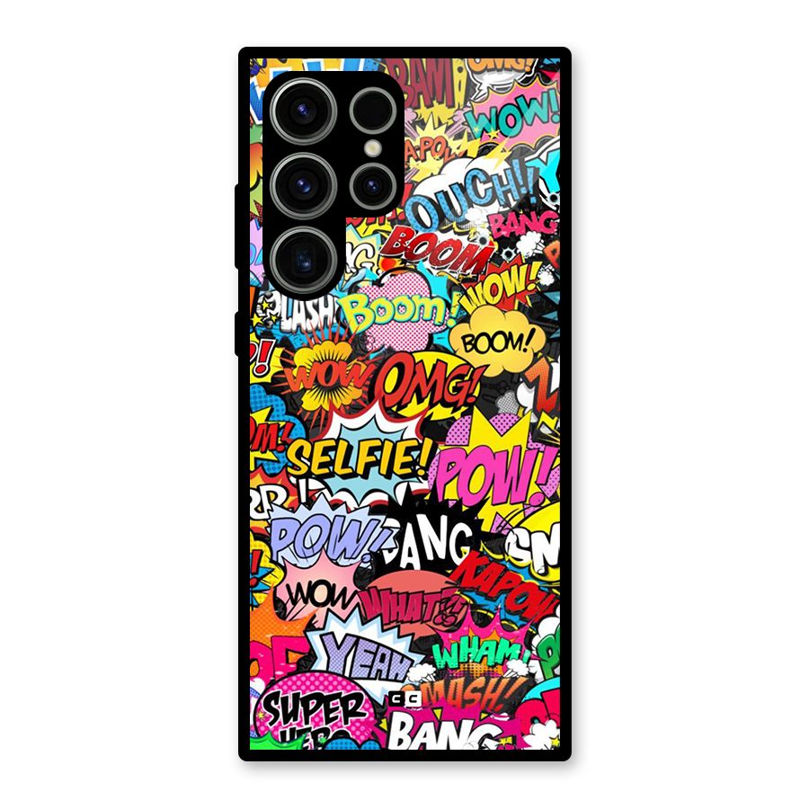 Comic Ringtone Glass Back Case for Galaxy S23 Ultra