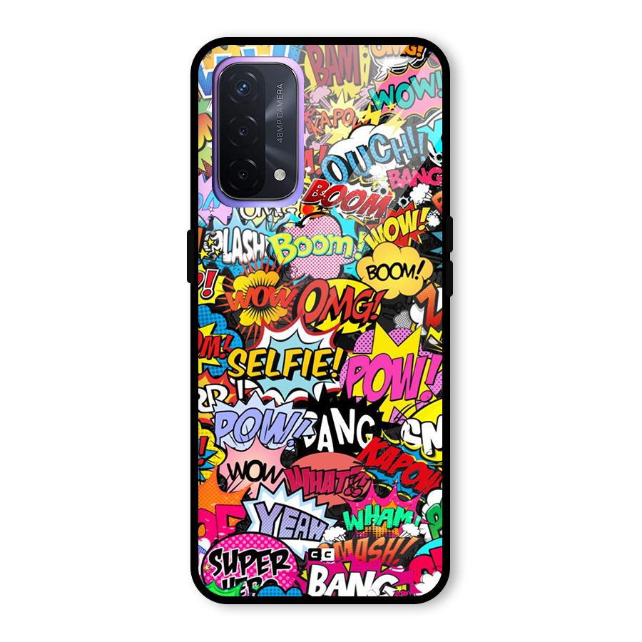 Comic Ringtone Glass Back Case for Oppo A74 5G