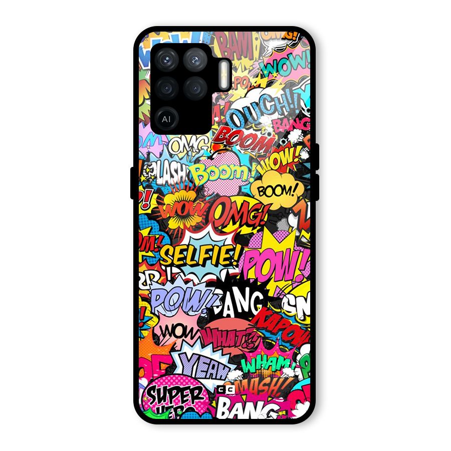 Comic Ringtone Glass Back Case for Oppo F19 Pro