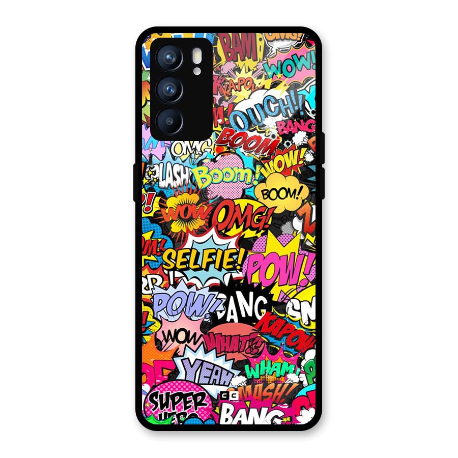 Comic Ringtone Glass Back Case for Oppo Reno6 5G